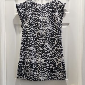 Apt. 9 Black and White Patterned Mini Dress